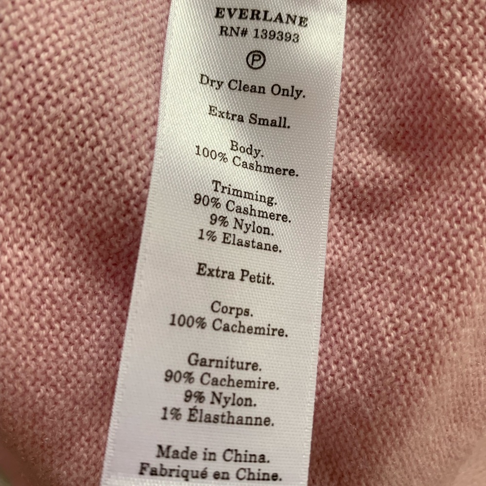 NWOT Everlane Cashmere Crop Mockneck Pink Sweater - Picture 6 of 6